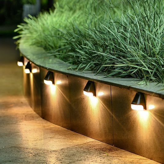 Lámpara de pared LED para valla de jardín, decoración solar para exteriores, resistente a la lluvia, para escaleras, patio, jardín