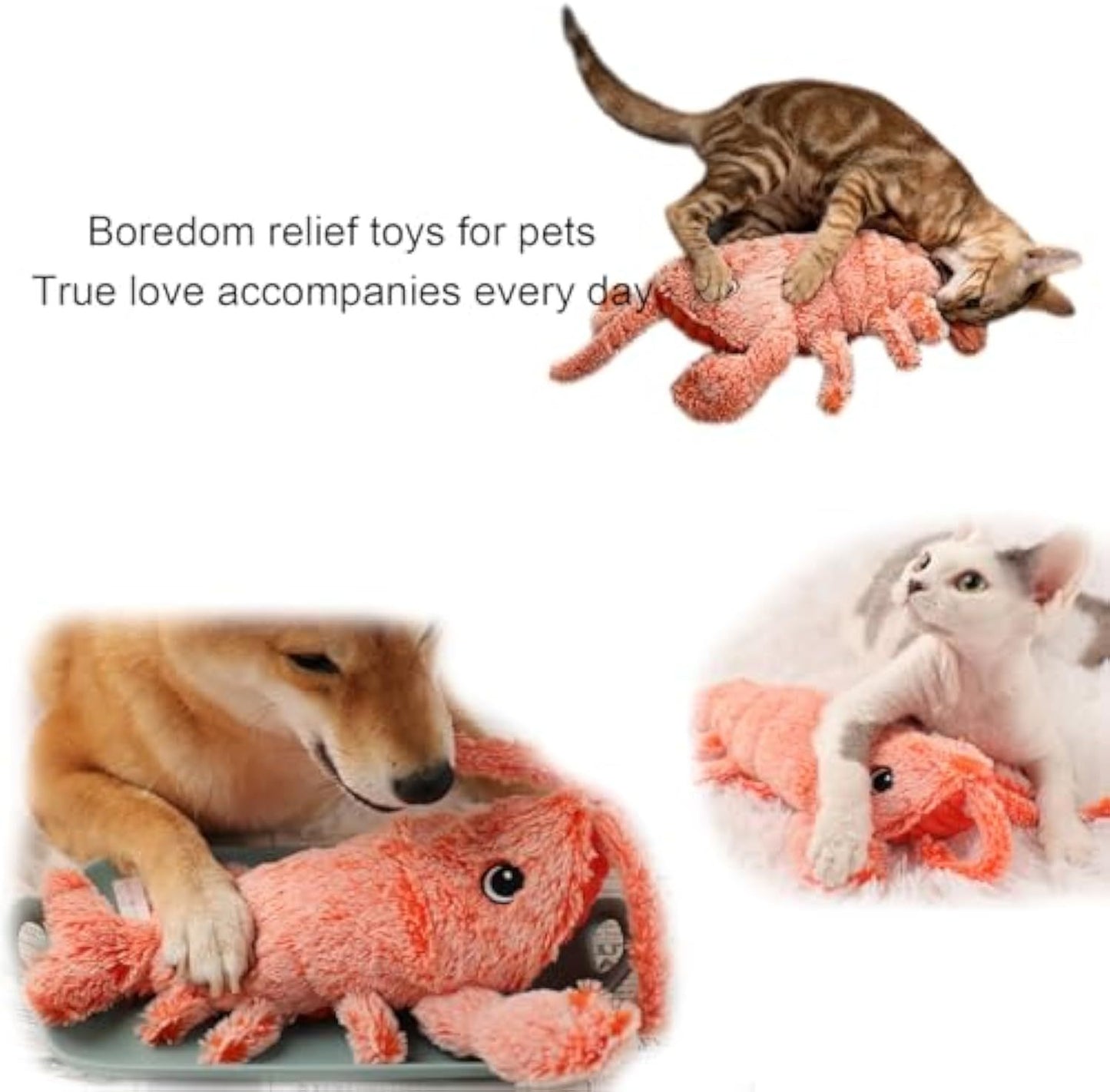 Flopping Lobster Toy For Cats And Small Dogs - Catnip Infused Kitten Toys For Indoor Fun - Chew And Kicker Toy USB-Rechargeable And Washable Design Its Soft Construction Multiple Features And Appea