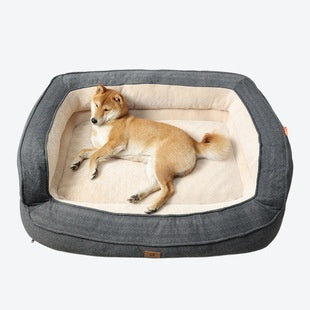 Cama para perros de perrera universal extraíble y lavable con nido cuadrado de lino