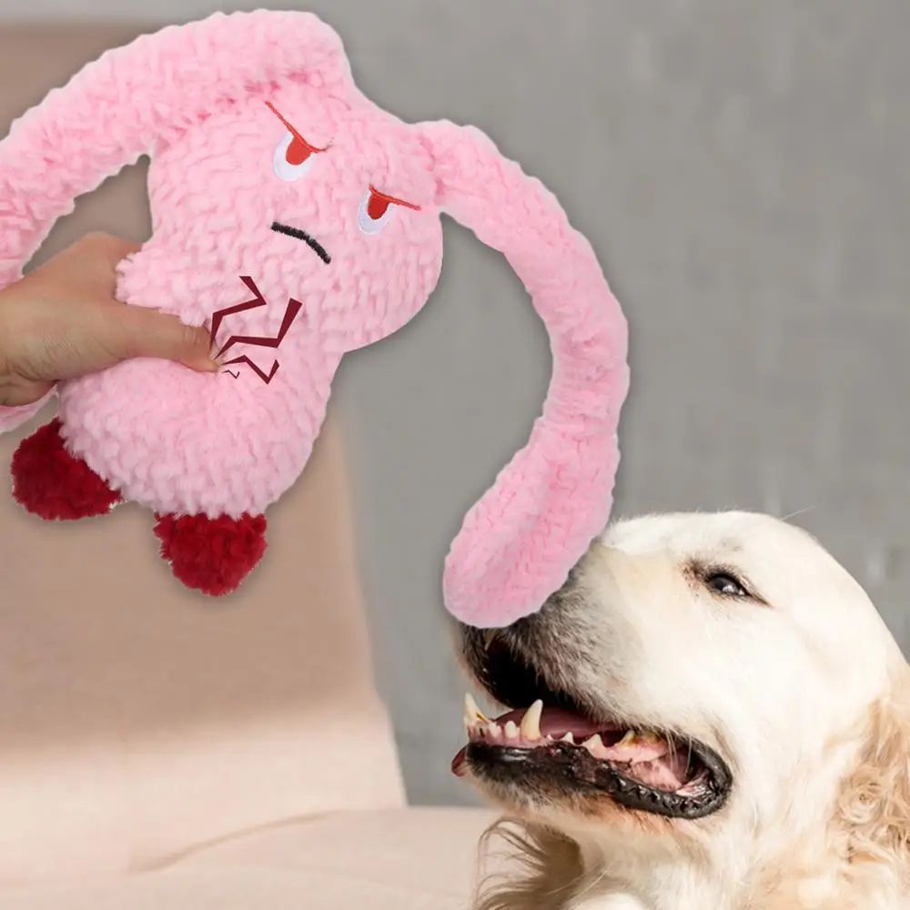 Dog Teething Toys Bunny Squeaky Pet Plush Chew Toy Portable Stuffed Animal Dog Plush Chewing Toy For Medium Small Puppy