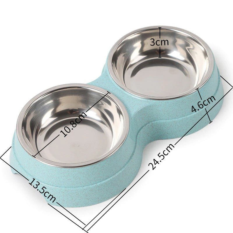 Double bols pour animaux de compagnie, distributeur d'eau et de nourriture pour chiens, en acier inoxydable, plat à boire pour animaux de compagnie, fournitures d'alimentation pour chat et chiot, accessoires pour petits chiens