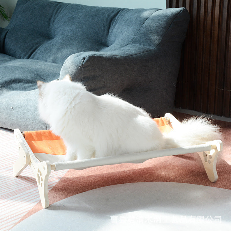 Solid Wood One-piece Cat Hanging Bed Windowsill Sunbathing