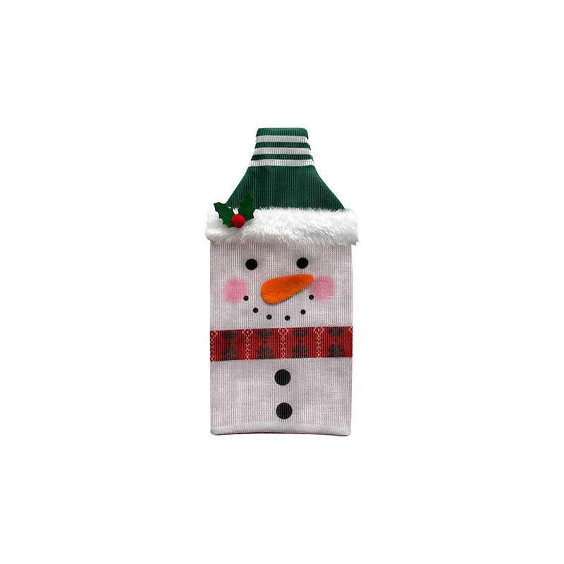 Traditional Santa Claus Snowman Deer Bottle Cover