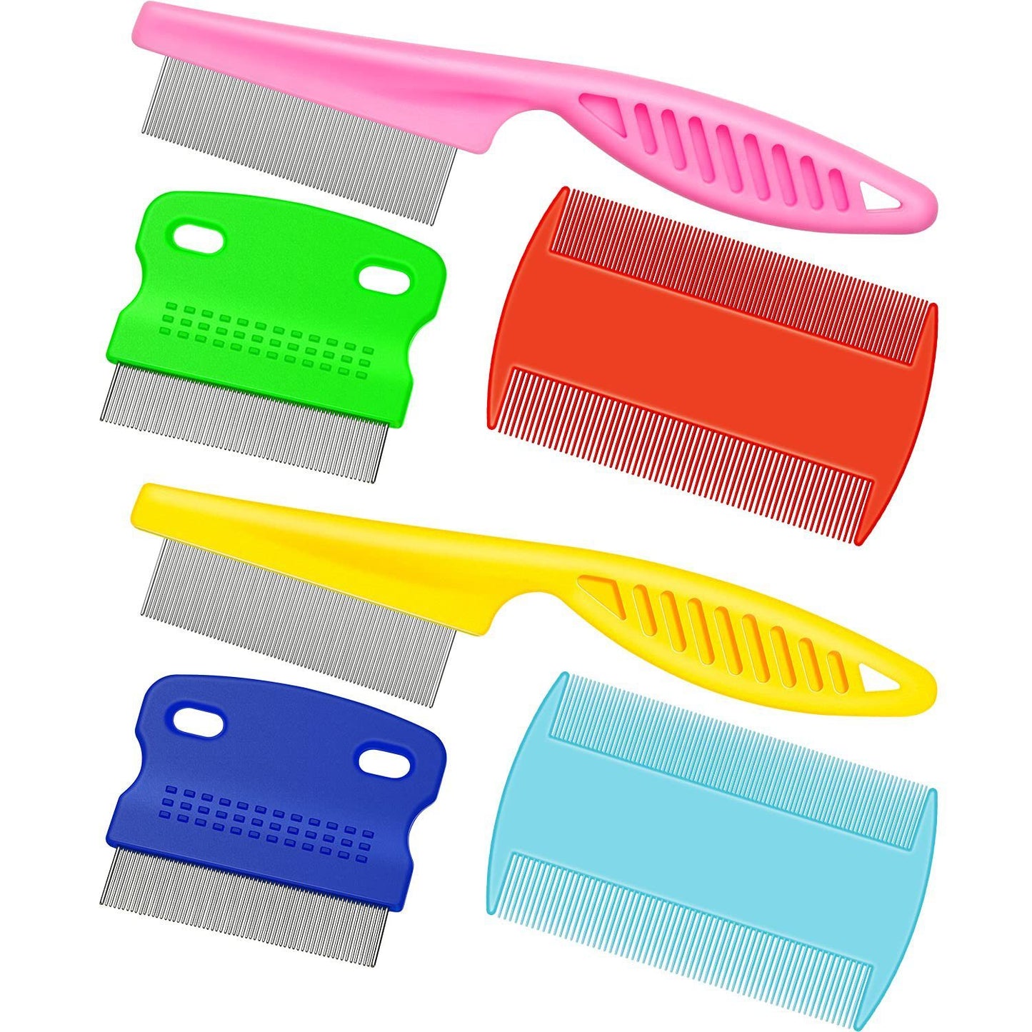 Stainless Steel Dense Gear Blue Pet Flea Comb 4-piece Set