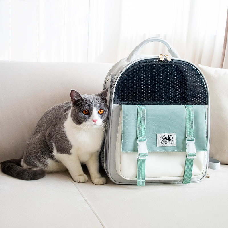 Sac à dos portable et pliable pour chat et chien de grande capacité