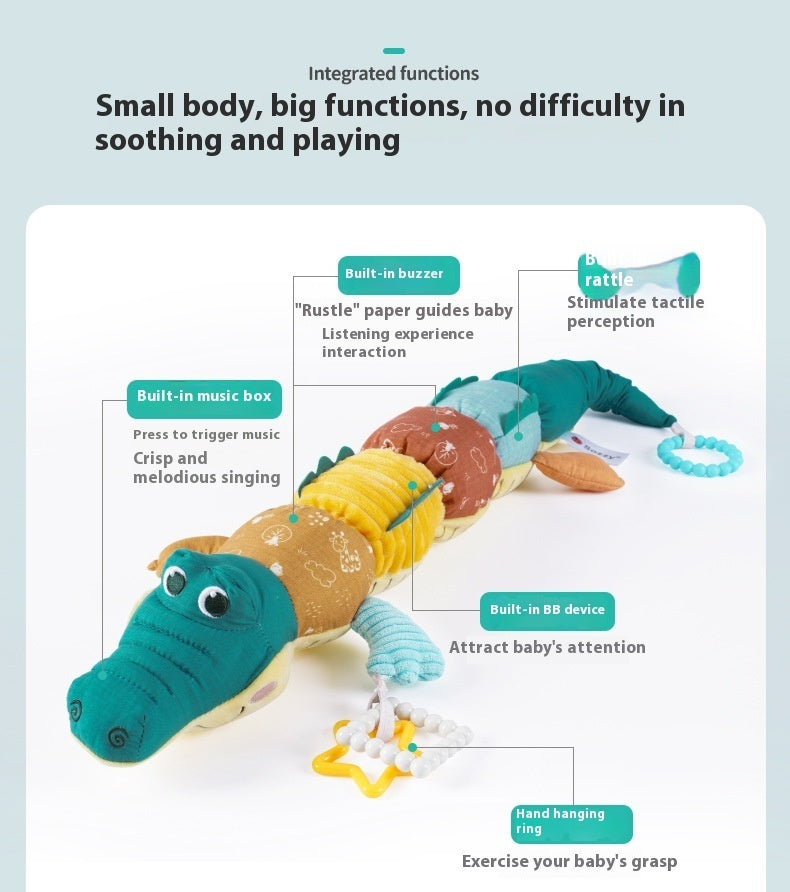 Juguete de peluche relajante de cocodrilo para bebés y niños pequeños