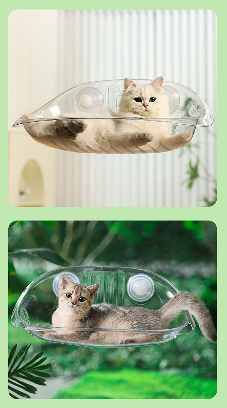 Marco de escalada Universal para gato, ventana con ventosa, cama colgante, columpio, balcón, mesita de noche, hamaca de cristal para gato durmiendo