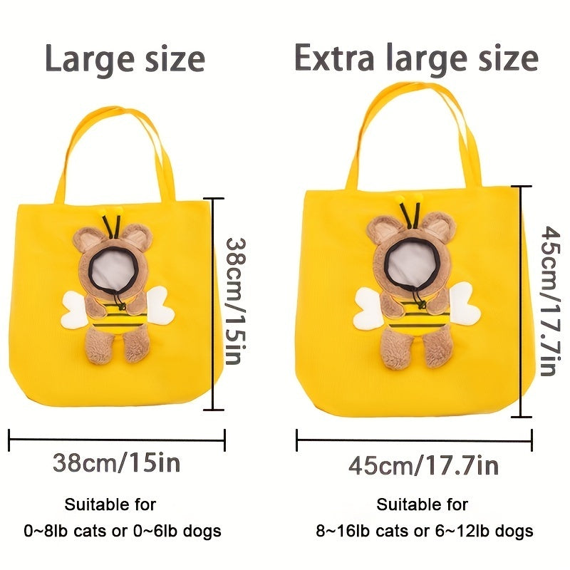 Sac de transport pour chat et chien Little Bee Design, sac portable et respirant, souple, avec fermetures éclair de sécurité, sac à main pour animaux de compagnie