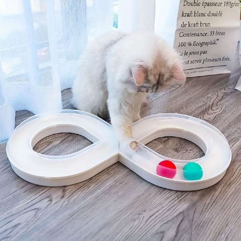 Jouets pour chats Self Hi pour soulager l'ennui Plateau tournant pour chat Boule de piste Chaton taquin Bâton pour chat Consommation de chat de compagnie