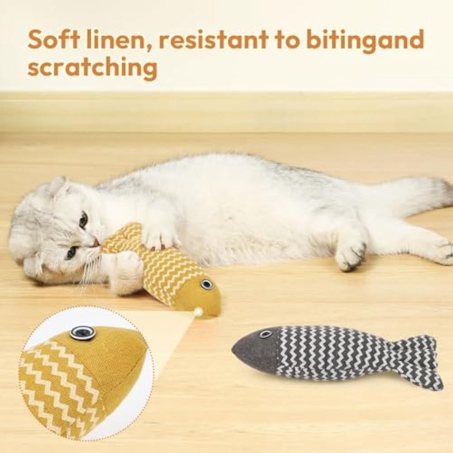 3 pièces jouets d'herbe à chat jouets de chat de poisson jouets de chat d'auto-jeu pour chats d'intérieur et chaton jouet de chat d'herbe à chat jouet interactif de coup de pied d'exercice de chaton pour les chats d'intérieur 