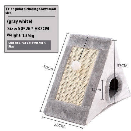 Juguete de sisal con forma de garra de gato en forma de triángulo creativo