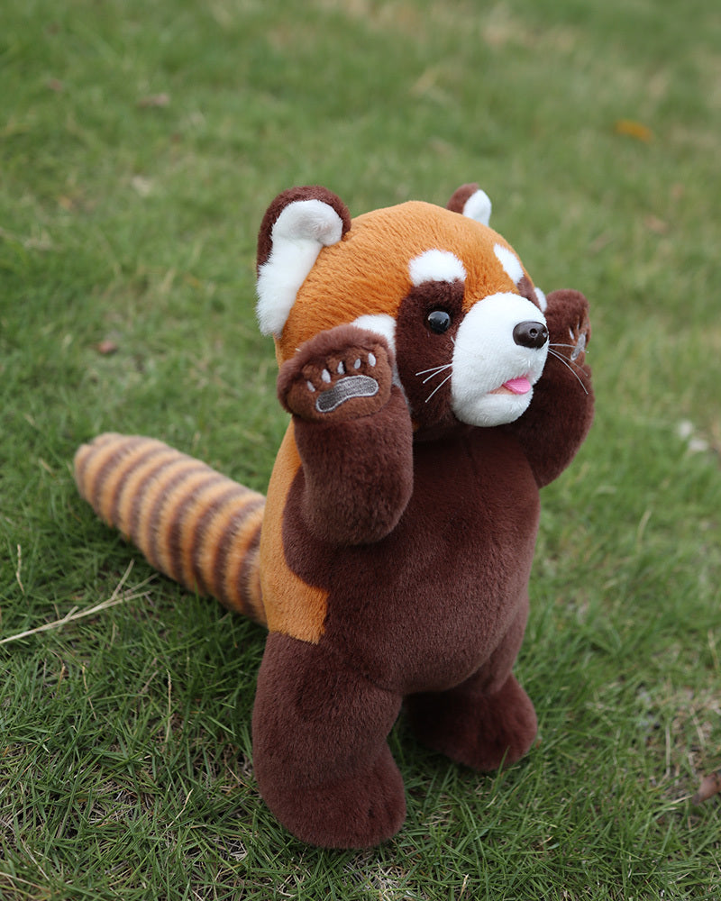 Station Style Startled Red Panda Plush Toy