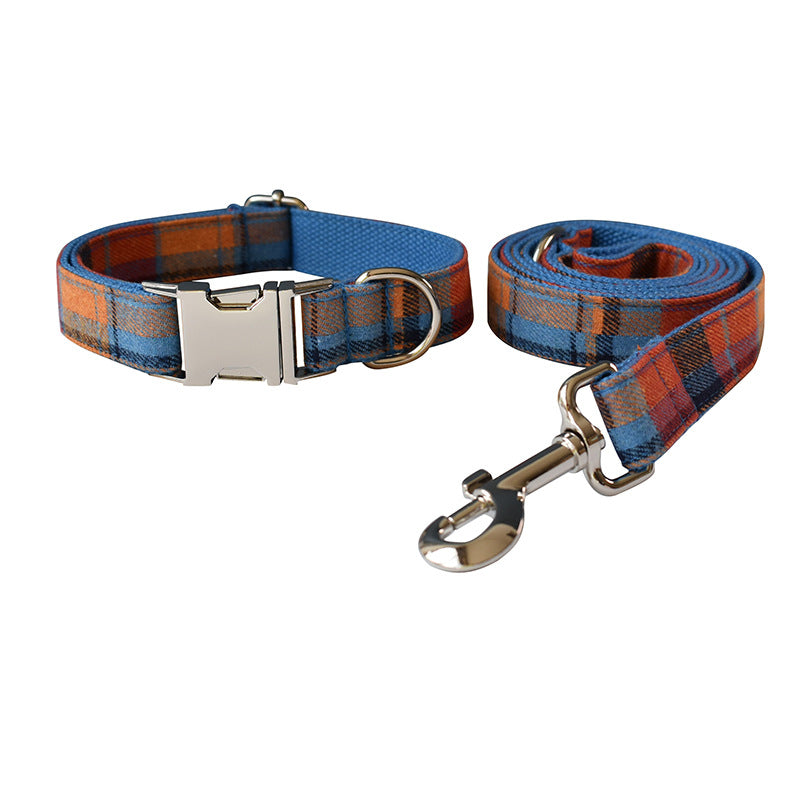 Blue Velvet Dog Collar Alloy Buckle