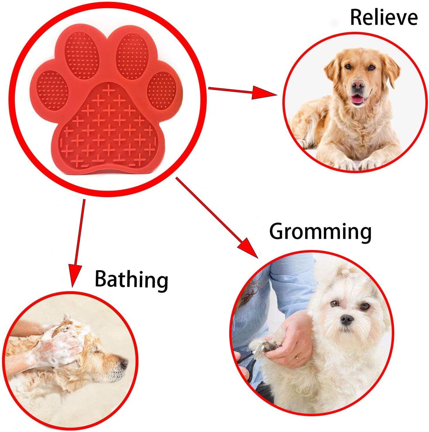 Tapis à lécher pour chien contre l'anxiété, gamelles pour chien à alimentation lente au beurre de cacahuète, tapis à lécher pour chien avec forte aspiration au mur pour le bain, le toilettage et le dressage des animaux de compagnie