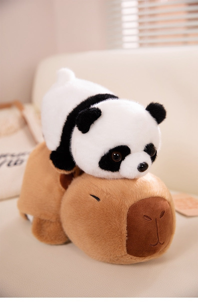 Divertido muñeco de panda menor, juguete de peluche de capibara transformado