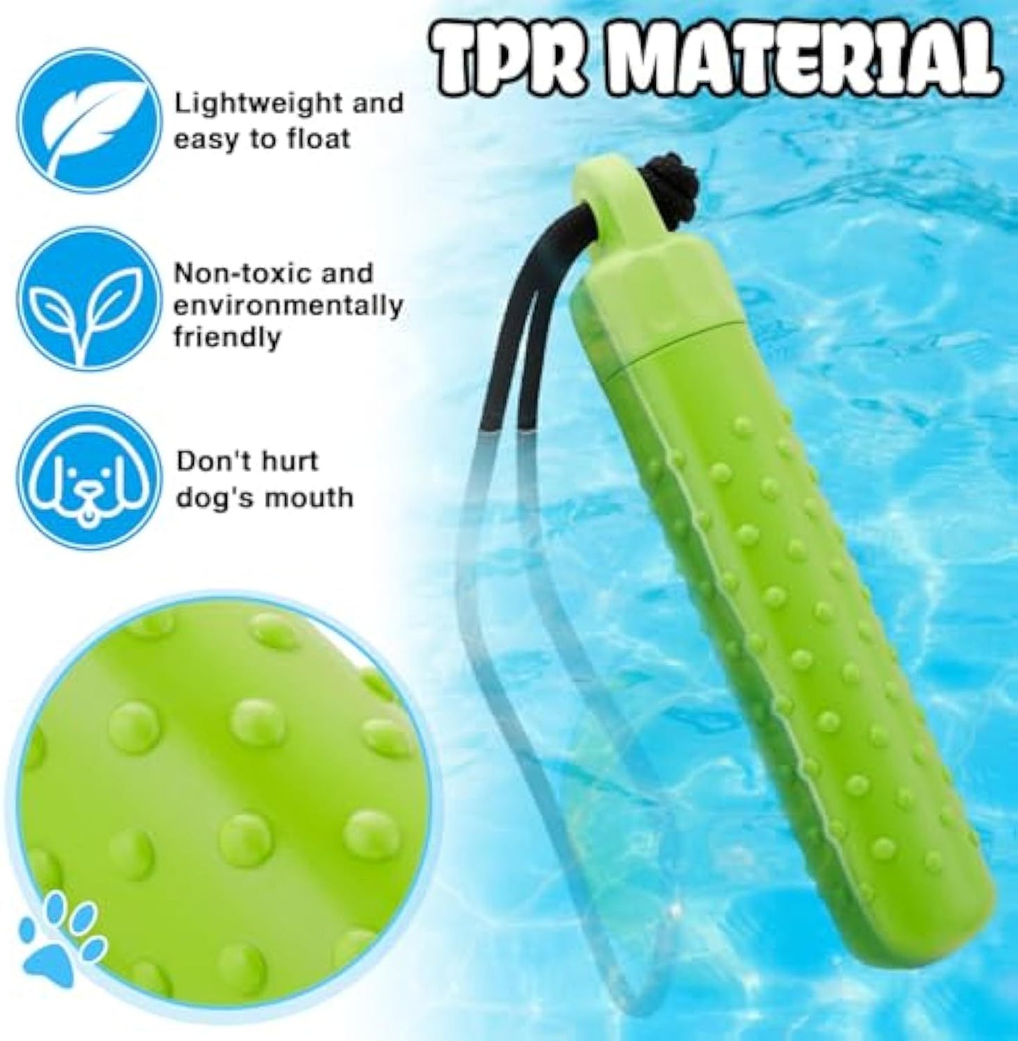 Floating Dog Pool Toys - Interactive Fetching Dog Water Toys For Hiding Food, Lightweight TPR Bumper Toys With Rope For Summer Outdoor Dogs Training Playing