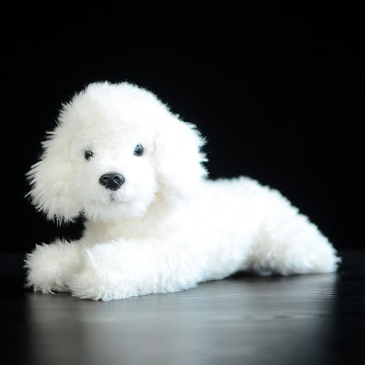 Simulation de chien en peluche blanc, jouet en peluche Animal de Simulation