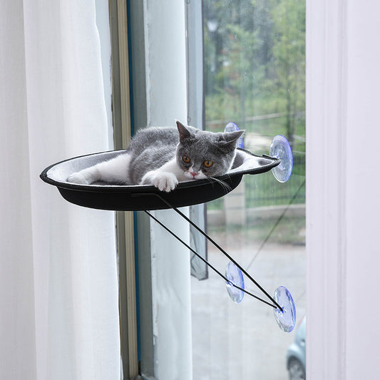 Nido de alféizar de ventana con ventosa, nido redondo para gatos, cama para gatos que se seca al sol, cama para mascotas