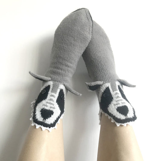 Chaussettes en laine chaudes pour la maison, animaux de dessin animé tridimensionnels