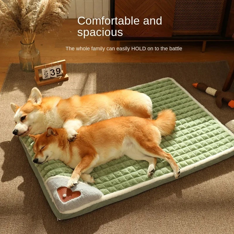 Tapis pour chien chaud et confortable pour l'automne et l'hiver, amovible et lavable, adapté aux grands chiens, lit pour chien, fournitures pour animaux de compagnie 