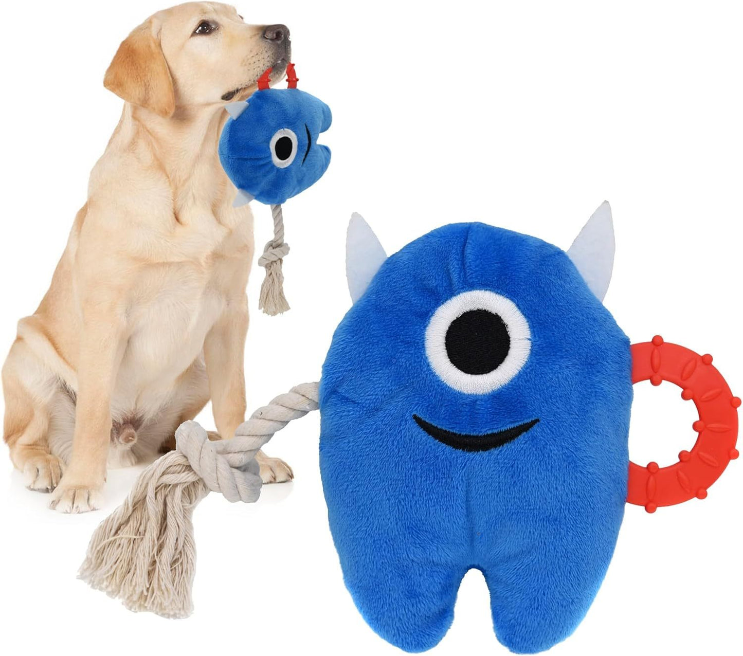 Jouets à mâcher couineurs pour grands chiens Jouets en peluche pour chiens en peluche pour mâcheurs agressifs Jouets en corde de tir à la corde durables Jouets pour chiots pour petites, moyennes et grandes races Jouets monstres