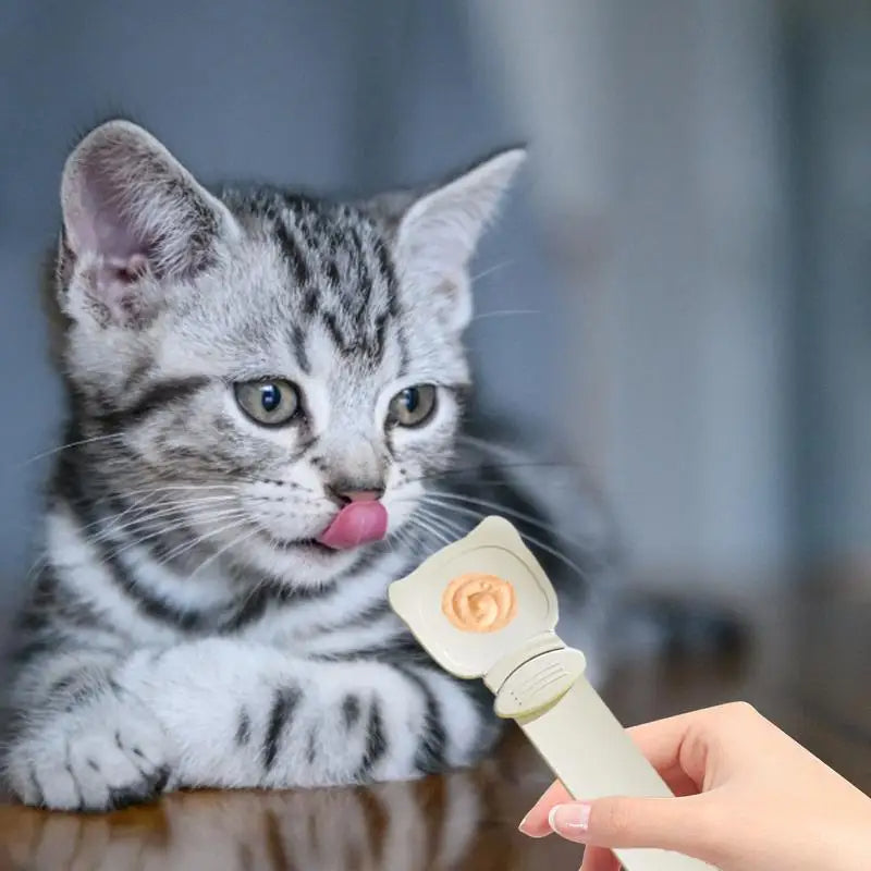 Cat Strip Feeder, Cat Strip Happy Spoon, Cat Wet Food Spoon Portable Cat Feeding Spoon Reuseable Cat Strip Spoon Lickable Pet Feeder Spoon Pets Cat Food Accessories, Cat Strip Squeeze Spoon