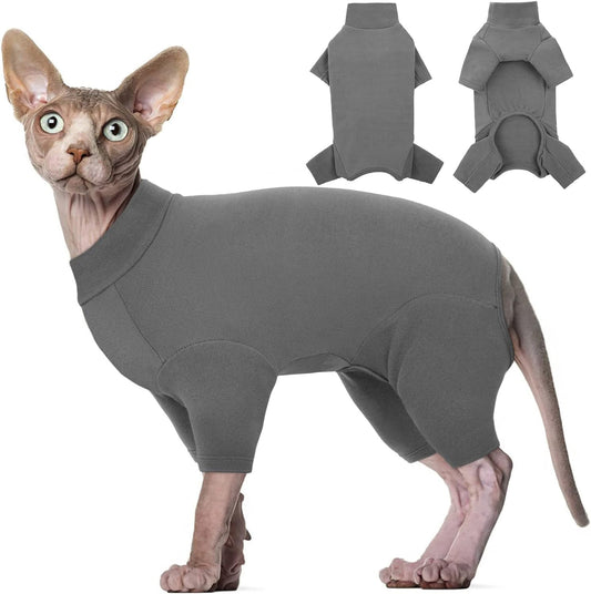 Sphynx Cats Sweater Turtleneck Hairless Cat Shirt Soft And Warm Kitten Clothes With Sleeves Pullover Pet Winter Pajamas Jumpsuit For Cat Puppy