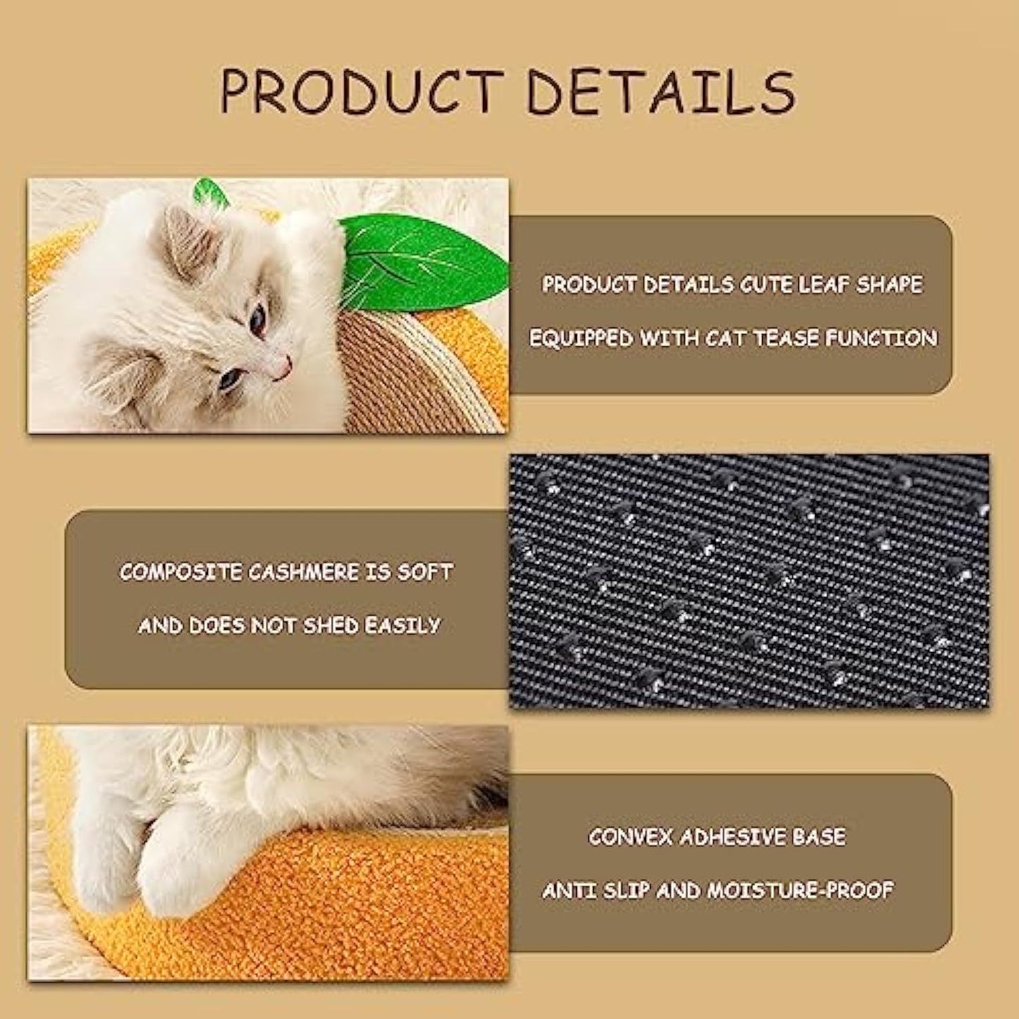 Orange Cat Scratching Board Sisal Cat Scratching Board,Round Cat Bed Sisal Cat Toys Fruit Cat Scratching Board Wear Resistant Sisal Cat Supplies To Meet The Cat's Nature Of Grinding And Scratching