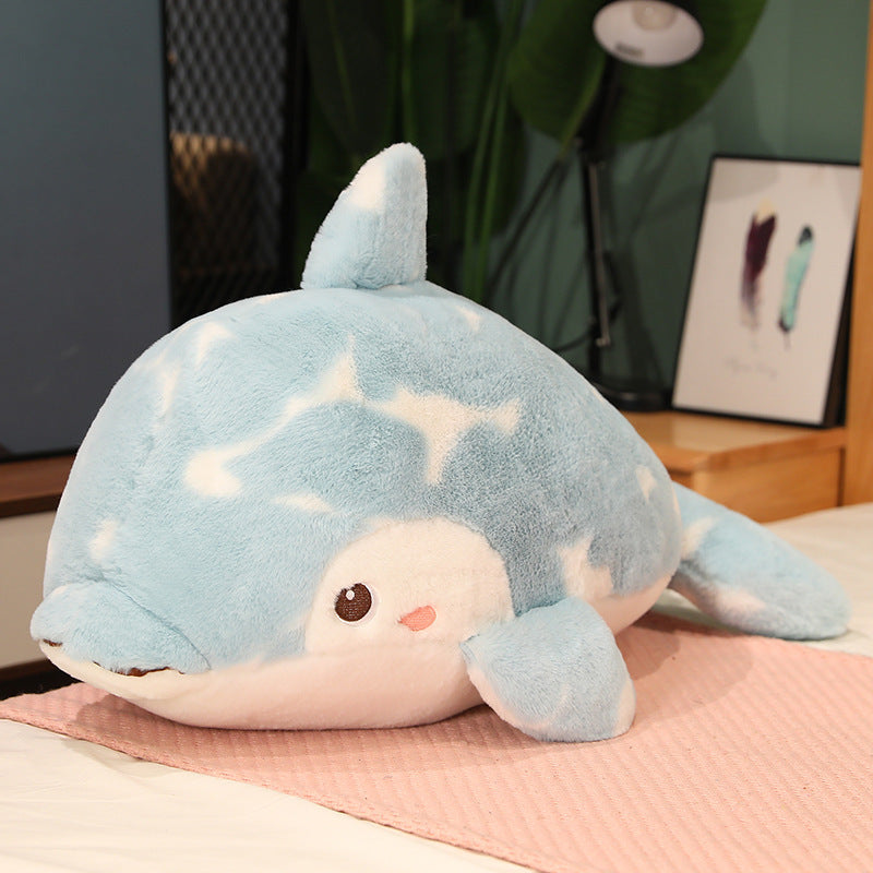 Cute Starry Sky Dolphin Doll Plush Toys Girl Bed Sleep Companion Throw Pillow