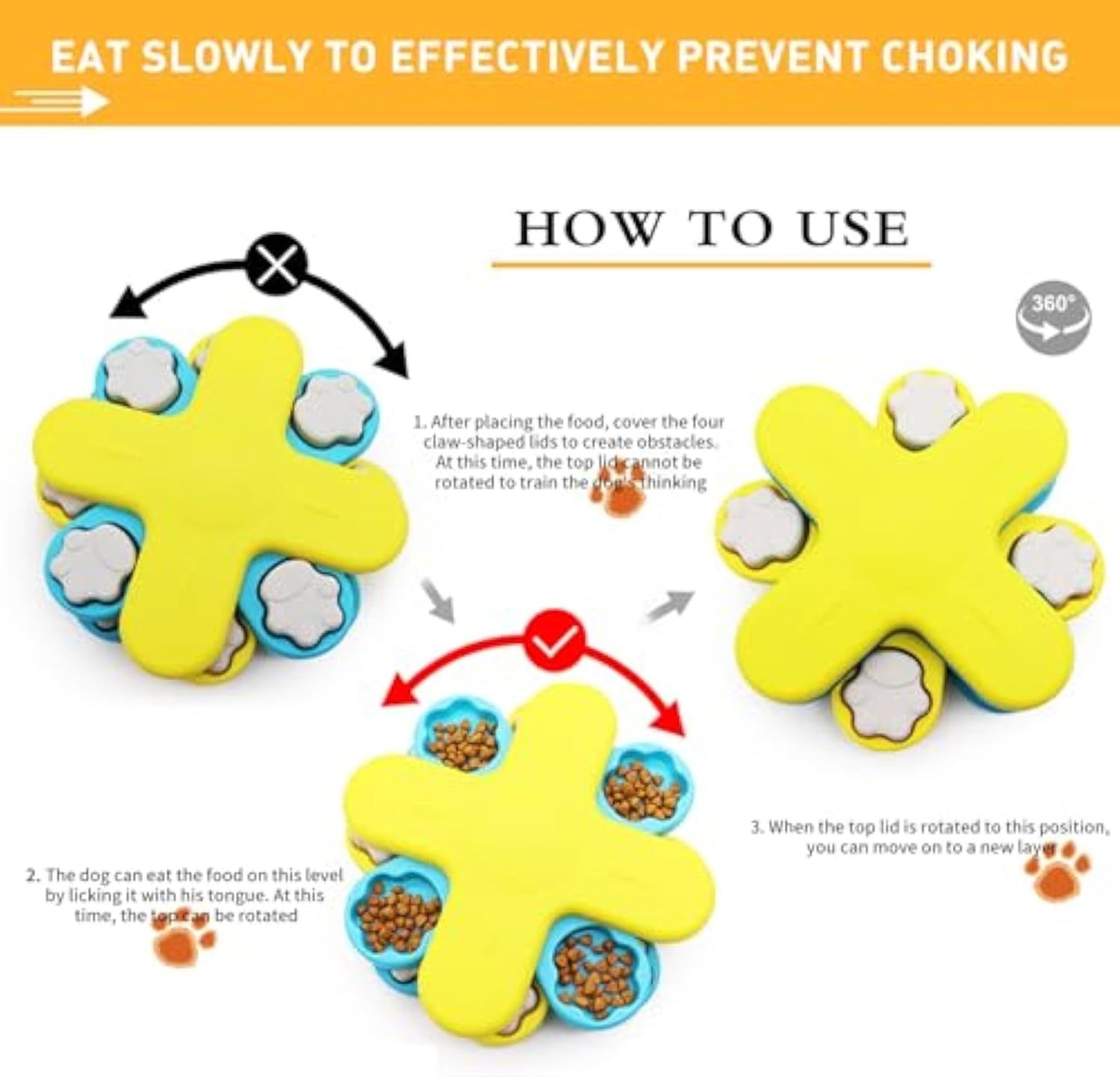 Juguetes interactivos con forma de rompecabezas para perros, dispensador de comida Twister, juguetes de enriquecimiento para perros para entrenamiento de coeficiente intelectual, rompecabezas para perros con comedero más lento ajustable