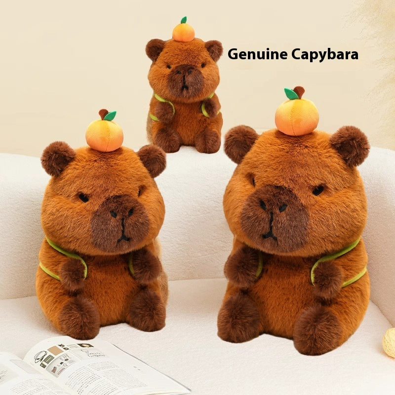 Capabala assis sac à dos petite poupée Capybara jouets en peluche mignon cochon d'inde poupée Ragdoll cadeau