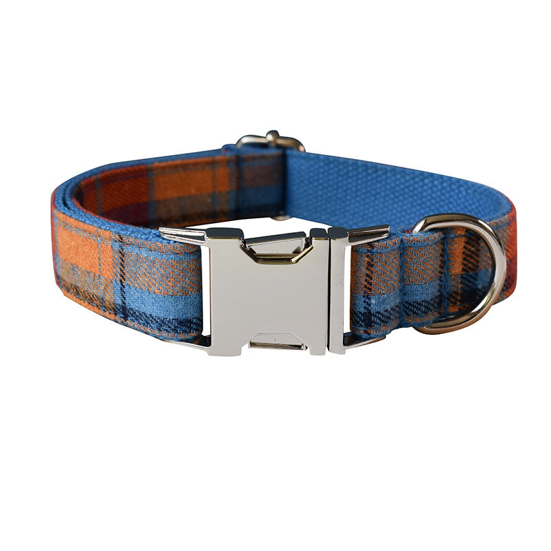 Blue Velvet Dog Collar Alloy Buckle