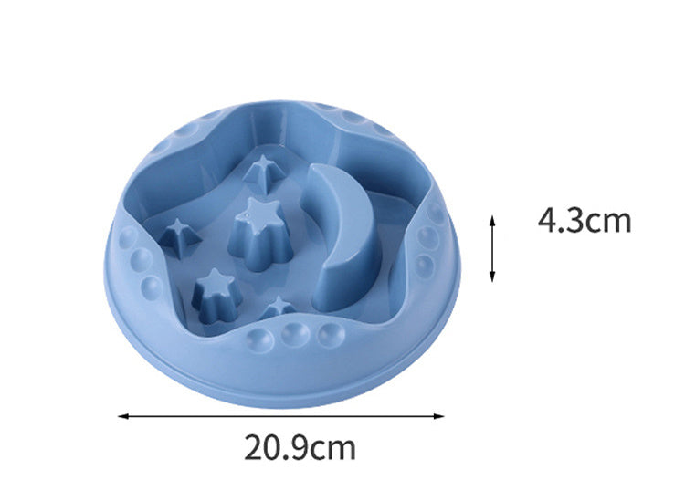 Cuenco de comida lenta para mascotas con alas de estrella y luna Cuenco de agua para perros de gran capacidad Plato de cena para perros Cuenco para mascotas 