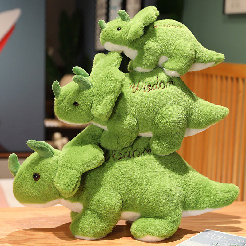 Dinosaurio Jurásico jardín dragón verde Stegosaurus tiranosaurio Triceratops muñeco de peluche de dibujos animados