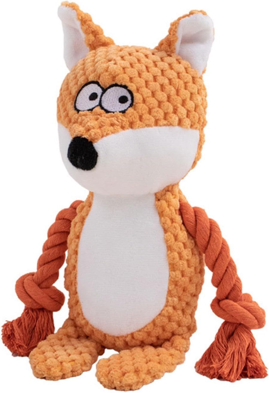 Jouets pour chiens Jouets couineurs pour chiens avec papier froissé Animal en peluche Jouet à mâcher en peluche pour chien Corde en coton Jouets interactifs pour chiots Petits chiens moyens 