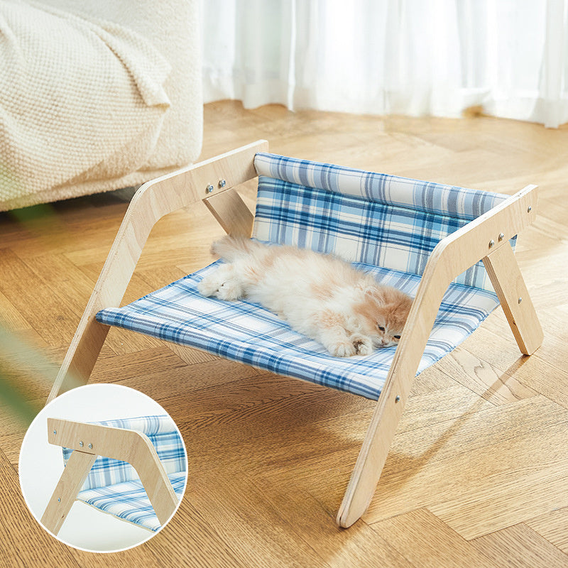 Chaise de plage pour chat Lit surélevé pour chat toutes saisons Nid de couchage confortable pour chat