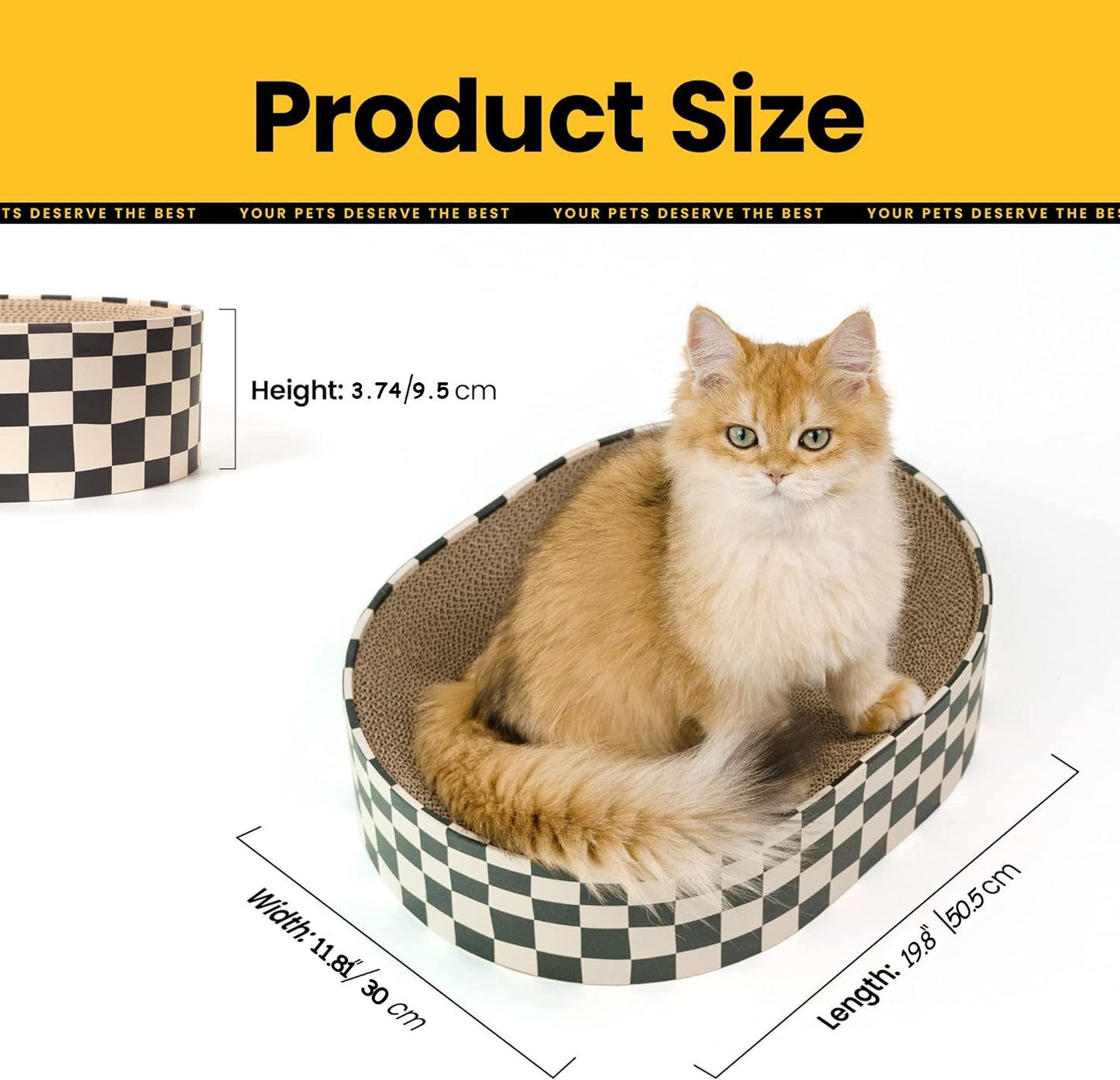 2 In 1 Cat Scratcher Cardboard  Oval Cat Scratch Pad And Bowl Nest For Indoor Cats