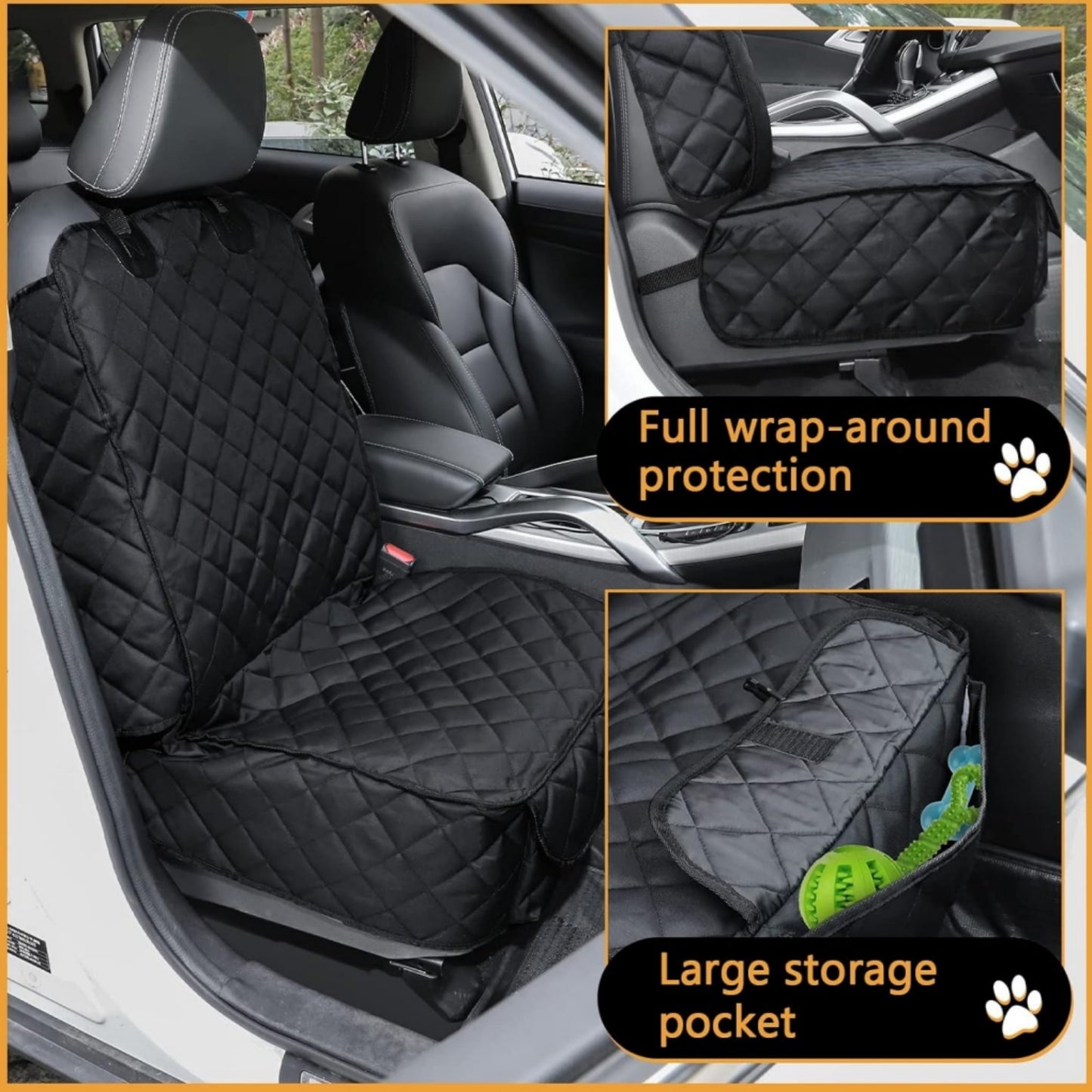 Funda de asiento de coche para perros, funda impermeable para asiento delantero de mascotas, protección para asiento de vehículo, a prueba de arañazos y antideslizante, funda protectora para asiento de coche para perros para coches, camiones y SUV