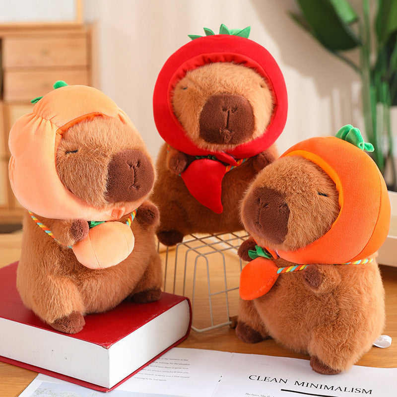 Vegetable Water Guinea Pig Doll Capabala Plush Doll Headgear Detachable