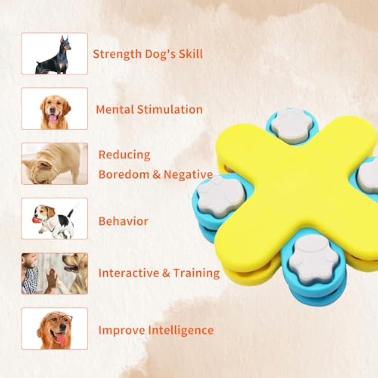 Juguetes interactivos con forma de rompecabezas para perros, dispensador de comida Twister, juguetes de enriquecimiento para perros para entrenamiento de coeficiente intelectual, rompecabezas para perros con comedero más lento ajustable