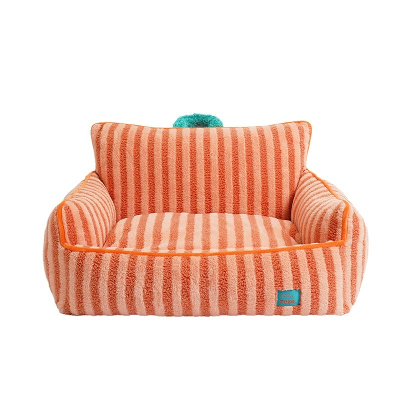 Striped Pet Bed Warm Cat Bed Four Seasons Universal Removable And Washable