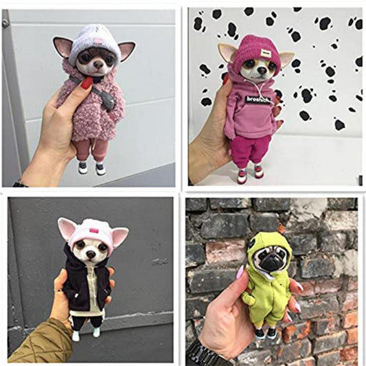 Cute Fashionable Animal Mogwai Handmade Dolls Chihuahua SharPei Dog Status Home Decor Figurine Accessories Christmas Decors