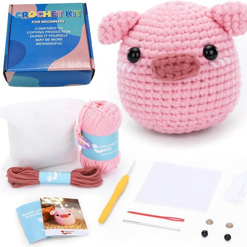 Woven Pig Animal Material Package Crochet Handmade