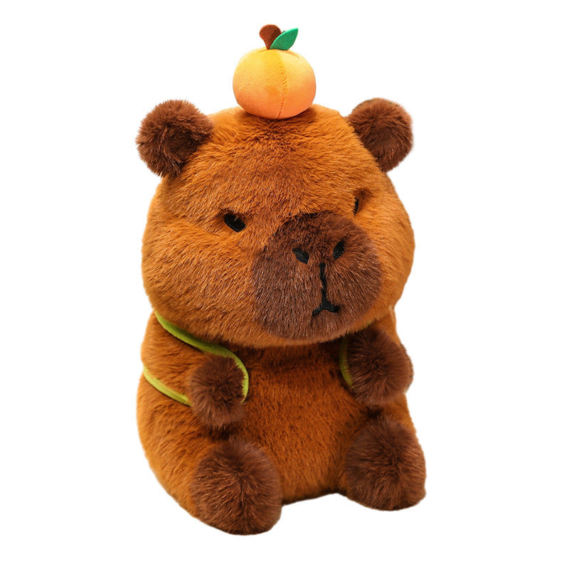 Capabala assis sac à dos petite poupée Capybara jouets en peluche mignon cochon d'inde poupée Ragdoll cadeau