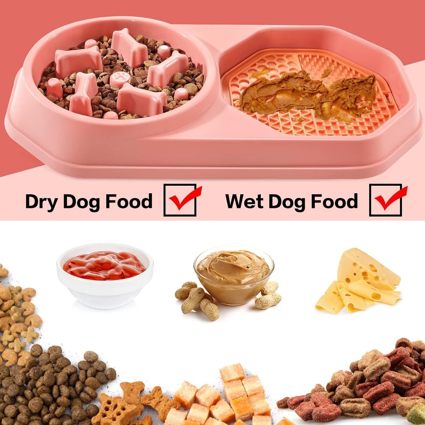 Cuencos para perros con alimentación lenta, rompecabezas, anti-tragos, interactivos, resistentes a la hinchazón, que previenen la asfixia, cuencos para perros saludables