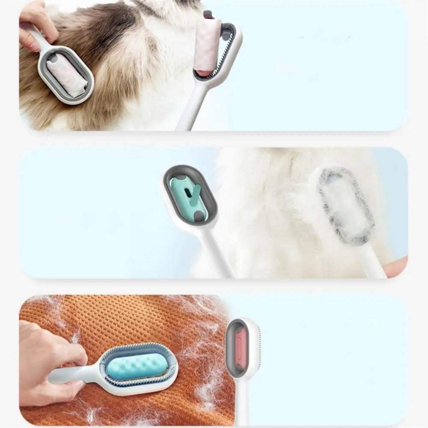 Cepillo para pelo de gato con agua, cepillo pegajoso para gatos, cepillo de aseo para gatos 4 en 1, peine de aseo para perros y gatos con tanque de agua, cepillo de depilación de doble cara, suministros para mascotas y gatitos, accesorios