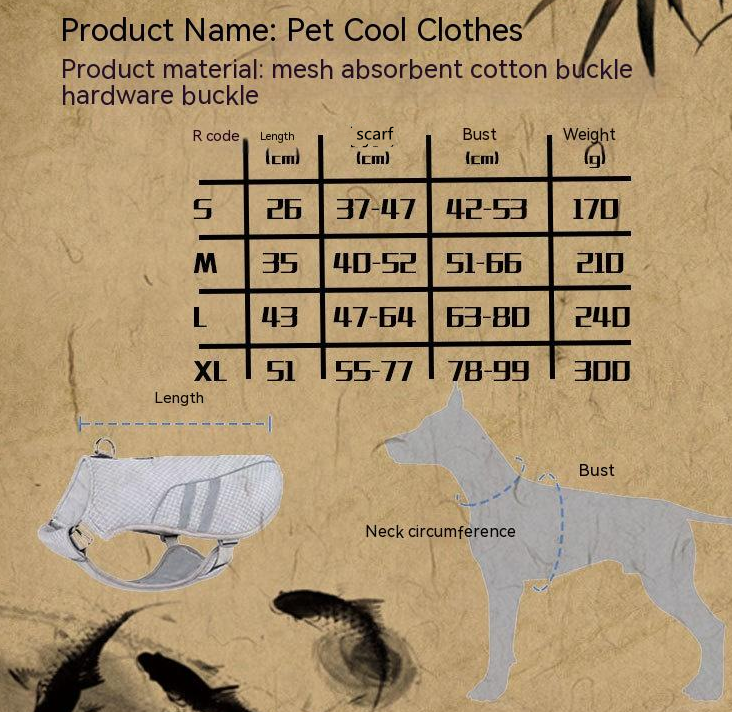 Breathable And Comfortable Outdoor Sports Pet Cooling Clothes