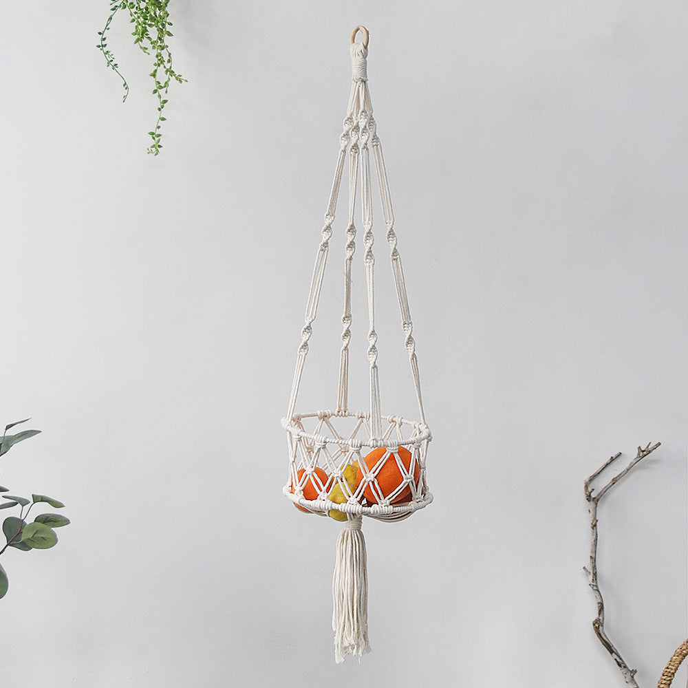 Woven Creative Cotton Rope Net Pocket Hanging Cat Litter Basket