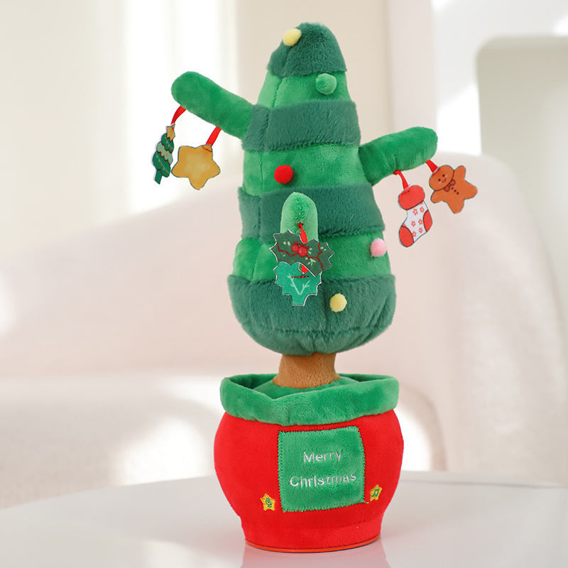 Arbre de Noël avec enregistrement de chant et de parole, nouveau jouet électrique en peluche