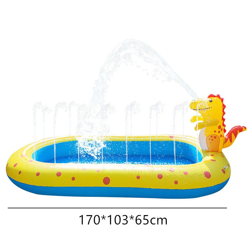 Piscina con rociador de agua de dinosaurio para niños, tapete de juego para mascotas, juguete de juego de agua, piscina de tiburones